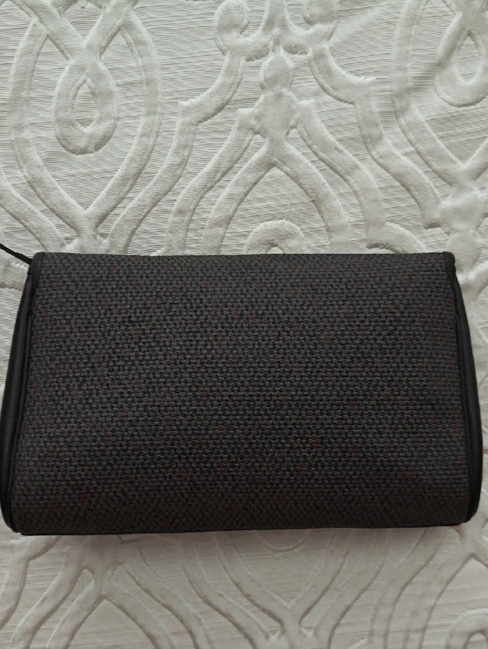 Vintage Authentic Yves Saint Laurent Black Tweed Envelope Wristlet - Picture 4 of 10
